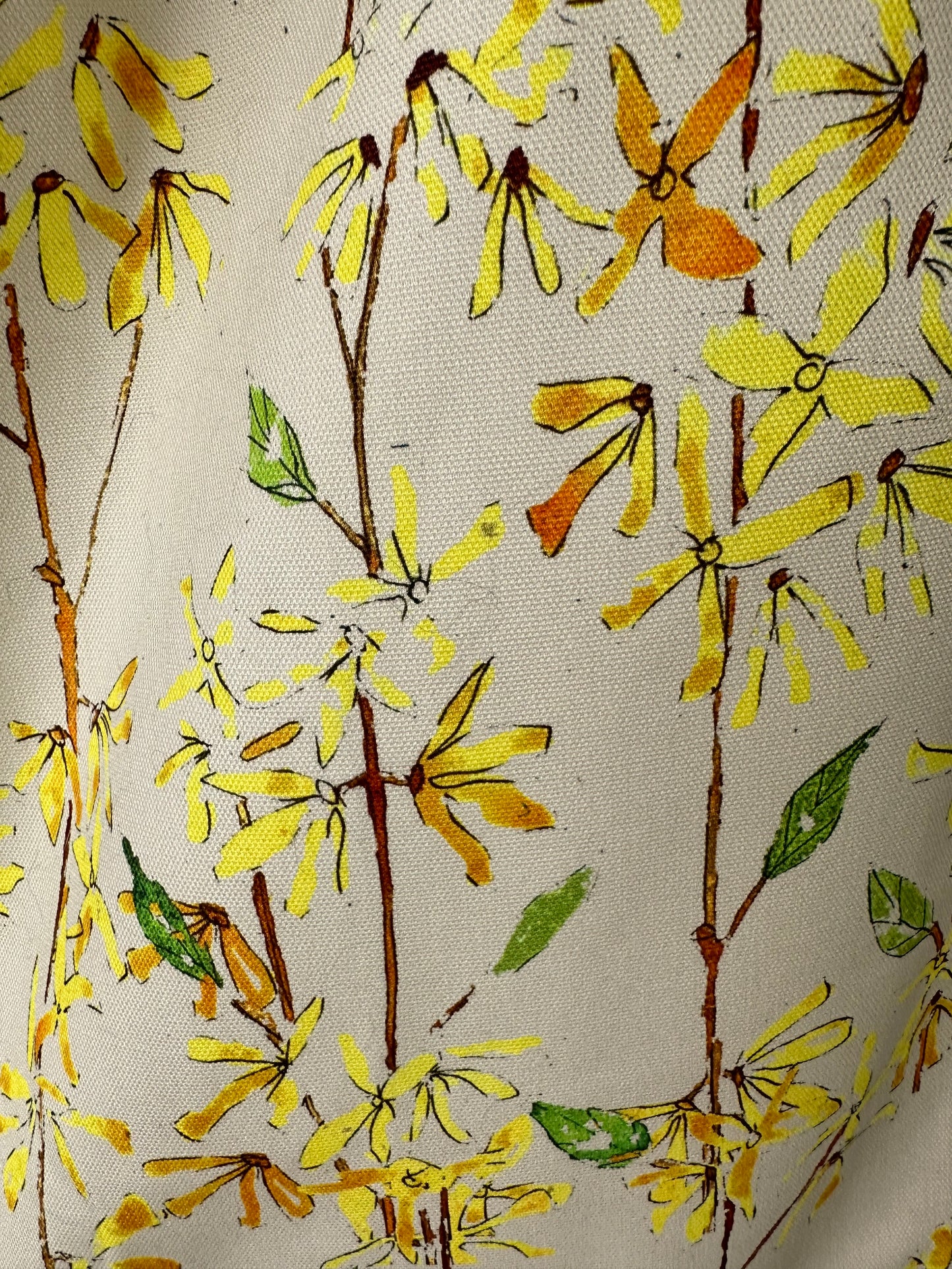 Tea Towels - Cream Forsythia