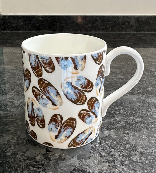 Mugs - Mussel Mug - British Coastal Design (Fine Bone China)