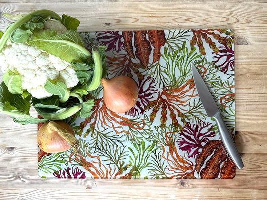 Glass Worktop Saver- Sea Meadow