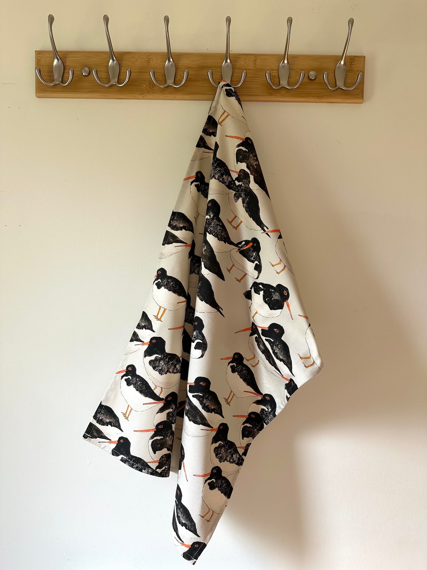 Lapwing and Oystercatcher Tea Towel set -British Wildlife kitchen decor -Bird Lover Gift.