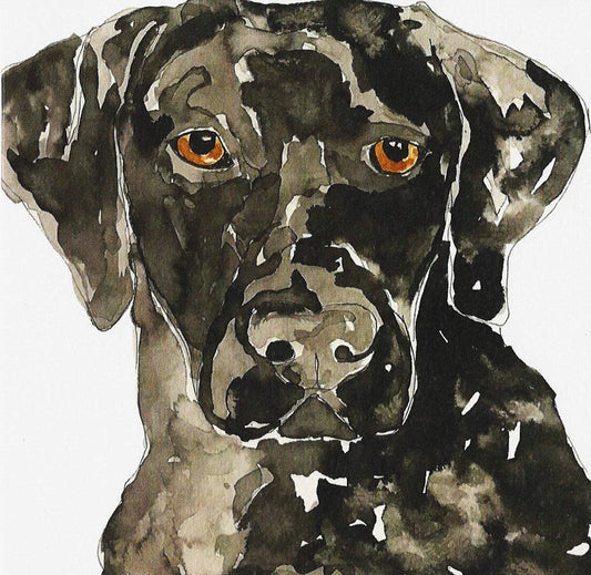 Labrador Greeting Card - British Dog Illustration Design