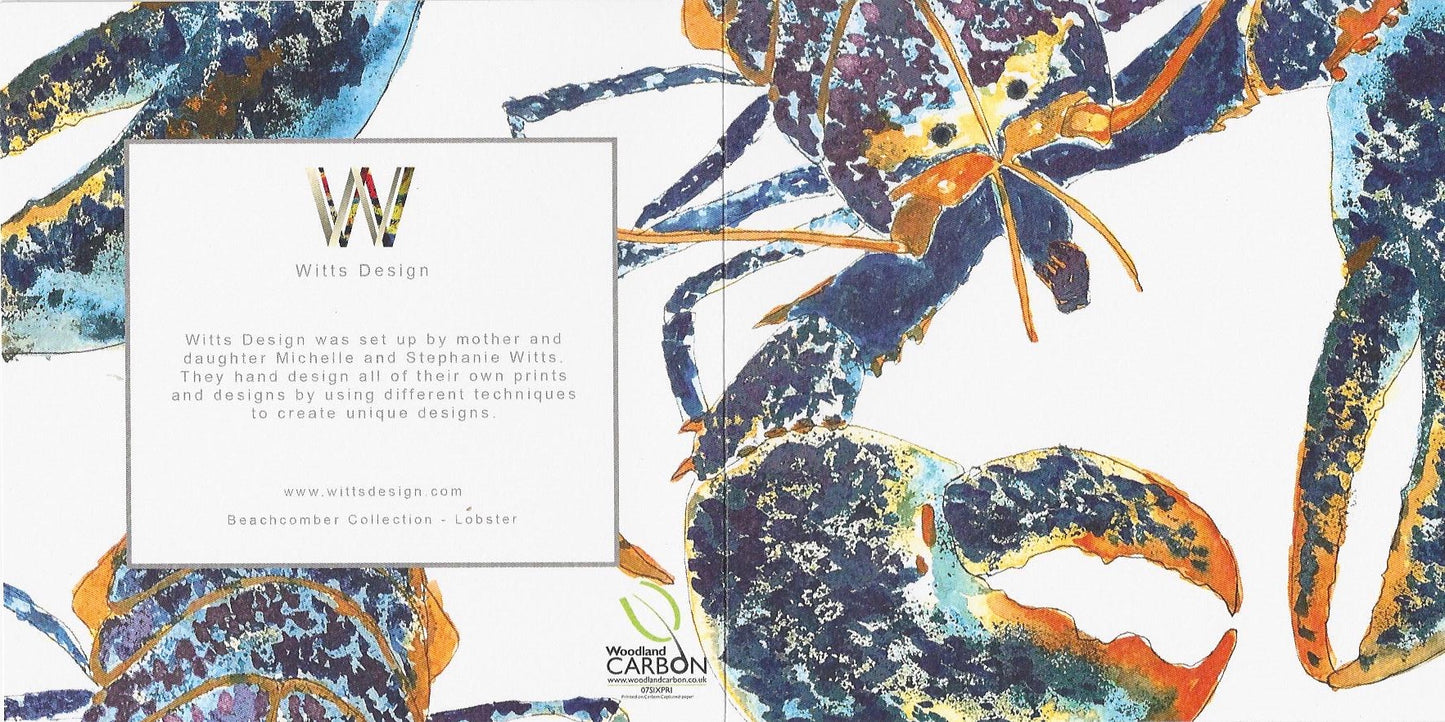 Lobster Greeting Card - British Coastal Illustration Design