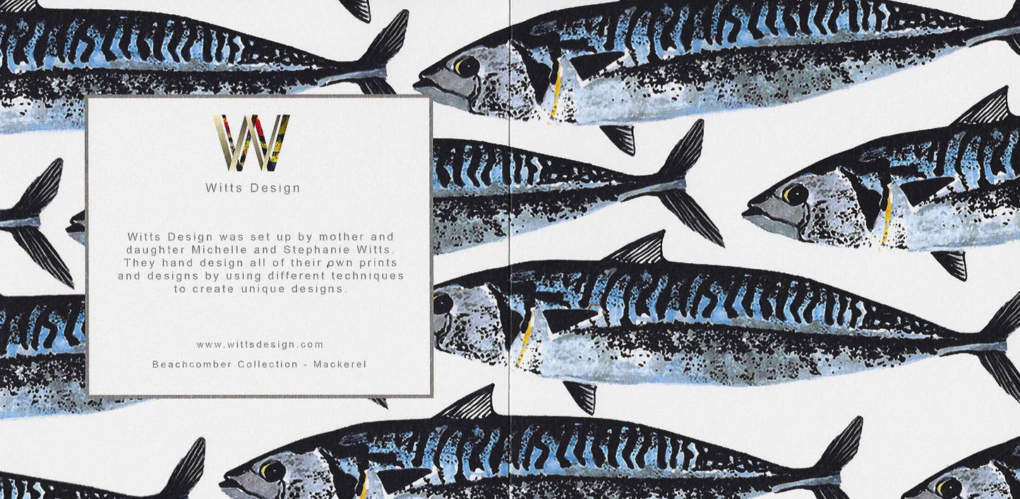 Mackerel Greeting Card - British Coastal Illustration Design