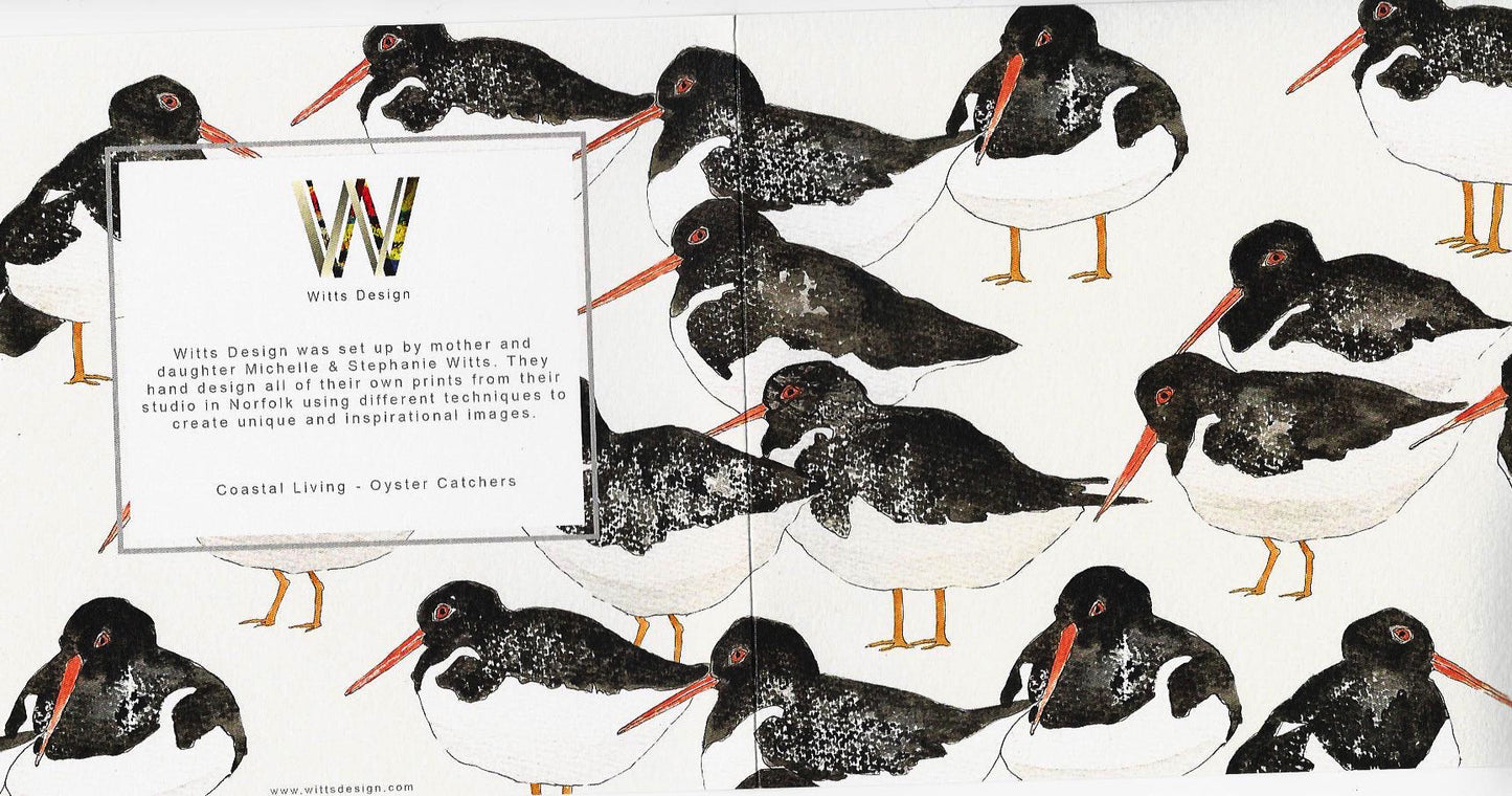 Oystercatcher Greeting Card - British Coastal Bird Illustration Design