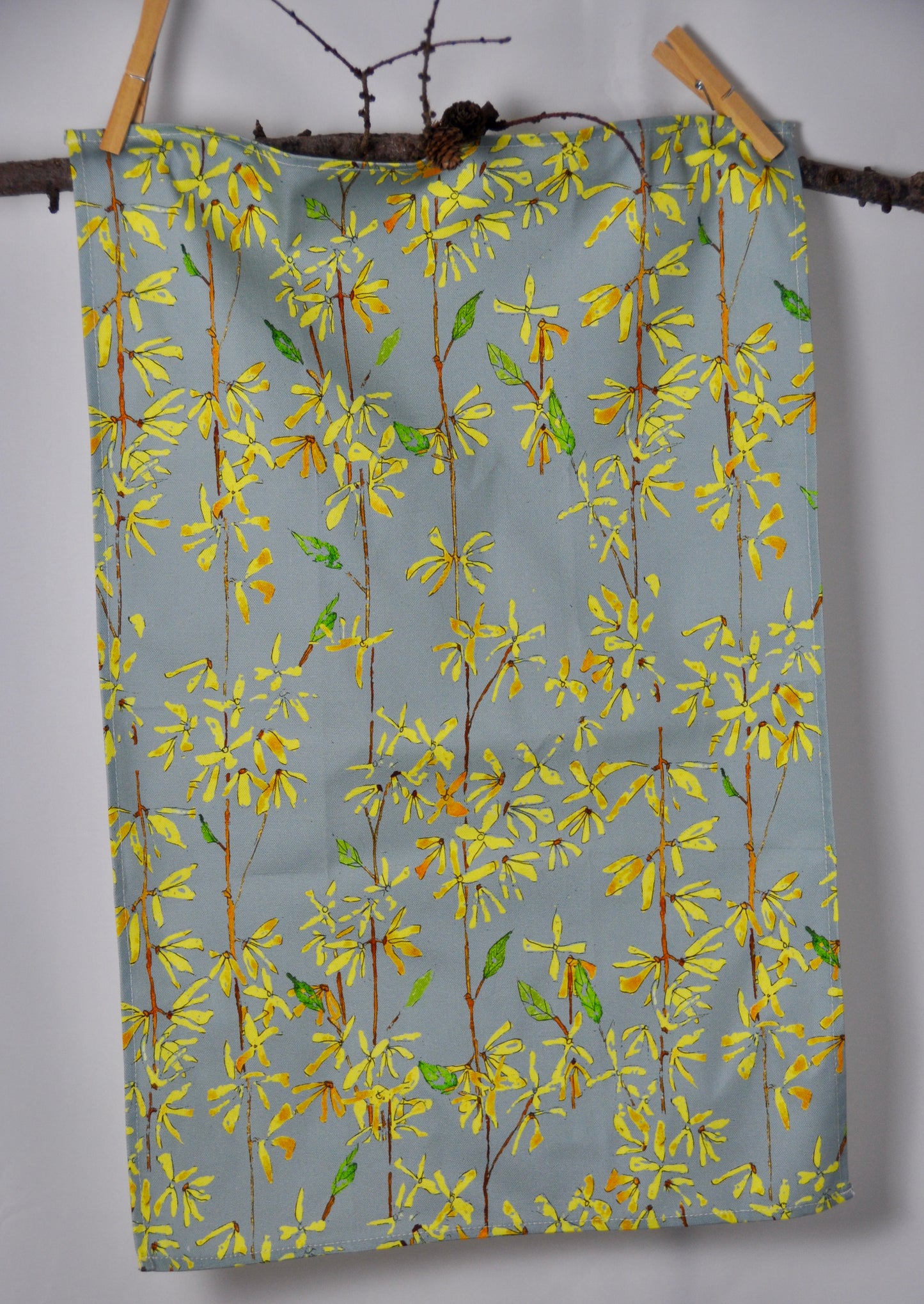 Forsythia Botanical - Handcrafted Cotton Tea Towel