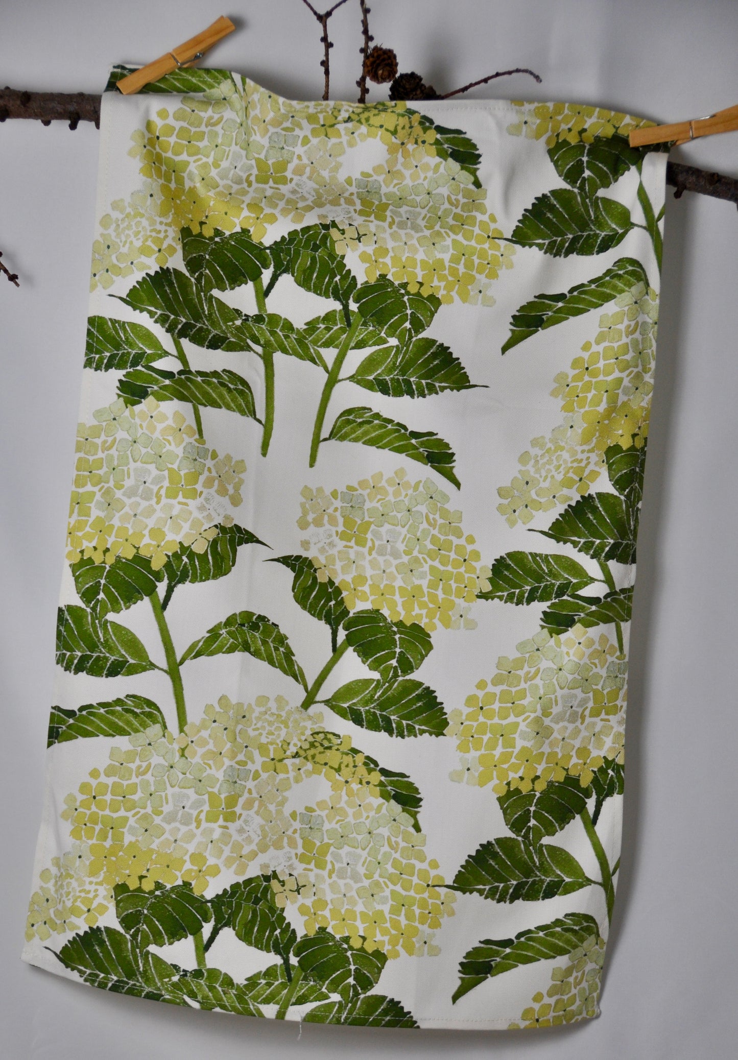 Hydrangea Botanical - Handcrafted Cotton Tea Towel