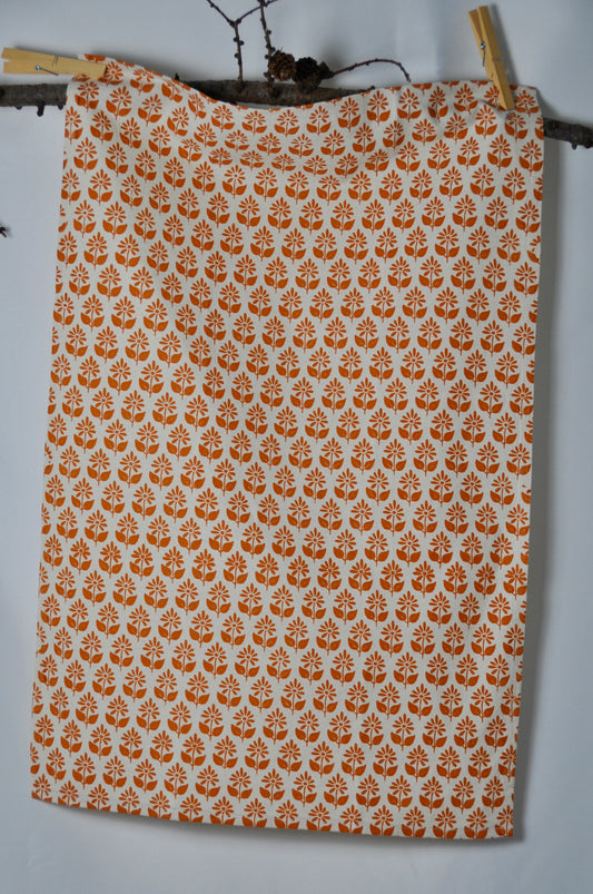 Orange Daisy - Handcrafted Cotton Tea Towel
