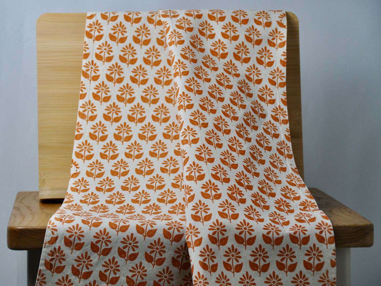 Orange Daisy - Handcrafted Cotton Tea Towel