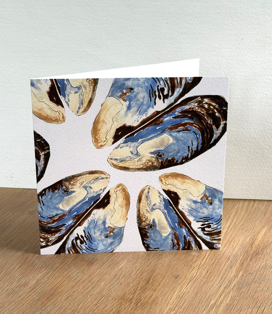 Mussel Greeting Card - British Coastal Illustration design