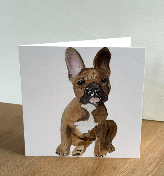 French Bulldog Greeting Card - British Dog Illustration Design
