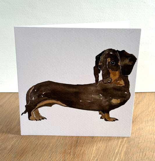 Dachshund Greeting Card - British Dog Illustration Design