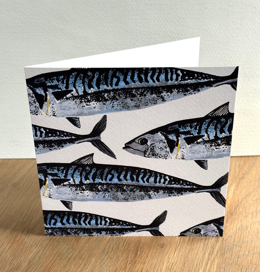 Mackerel Greeting Card - British Coastal Illustration Design