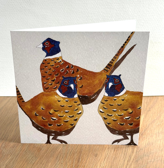 Pheasant Greeting - British Countryside Bird Illustration Design