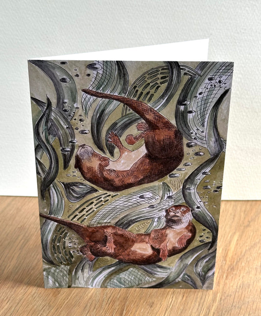 Otter Greeting Card - British Wildlife & Coastal Design