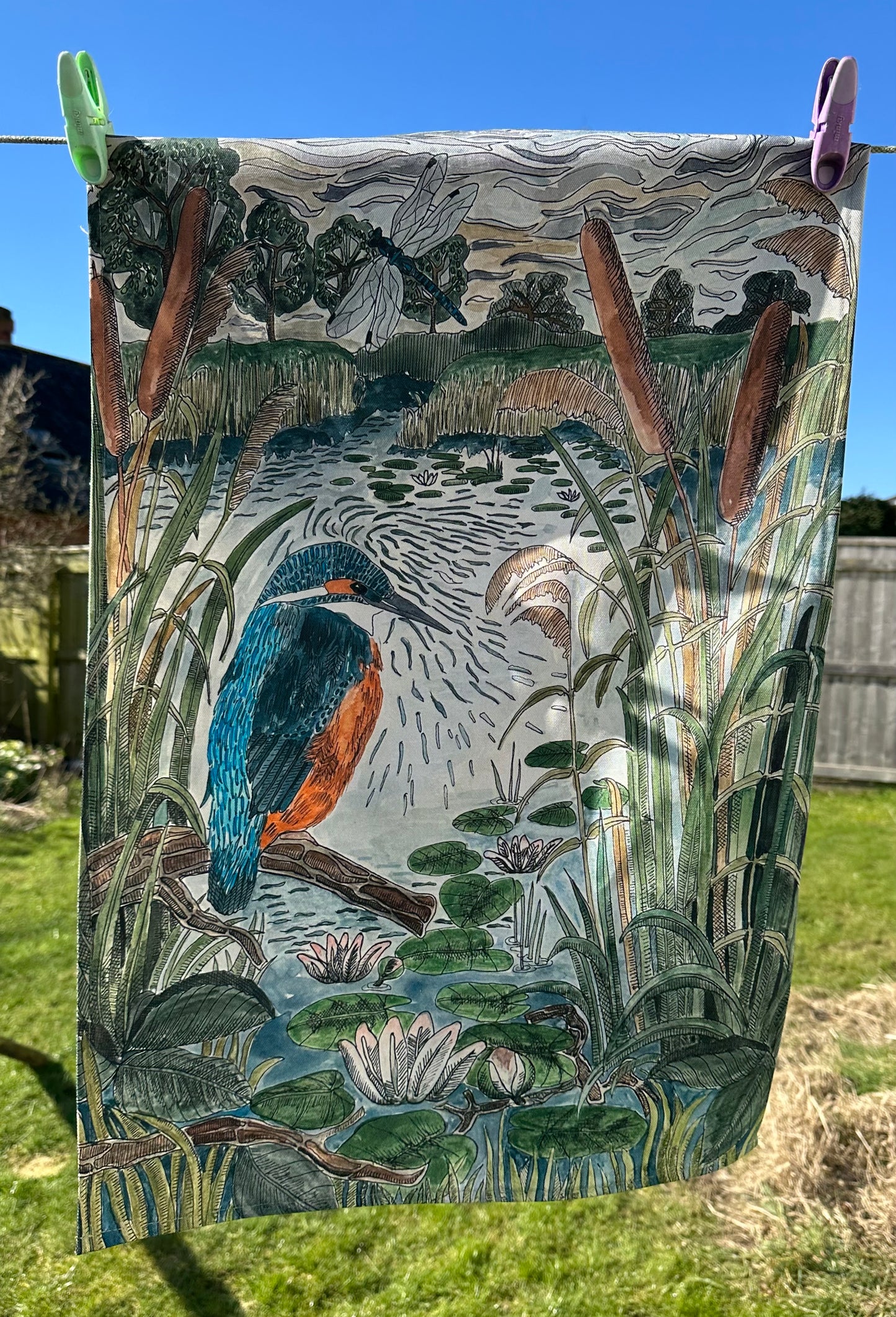 Kingfisher Tea Towel