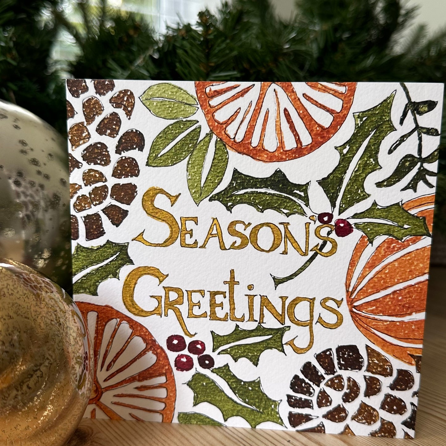 Season's Greetings - Hand-Drawn Christmas Card