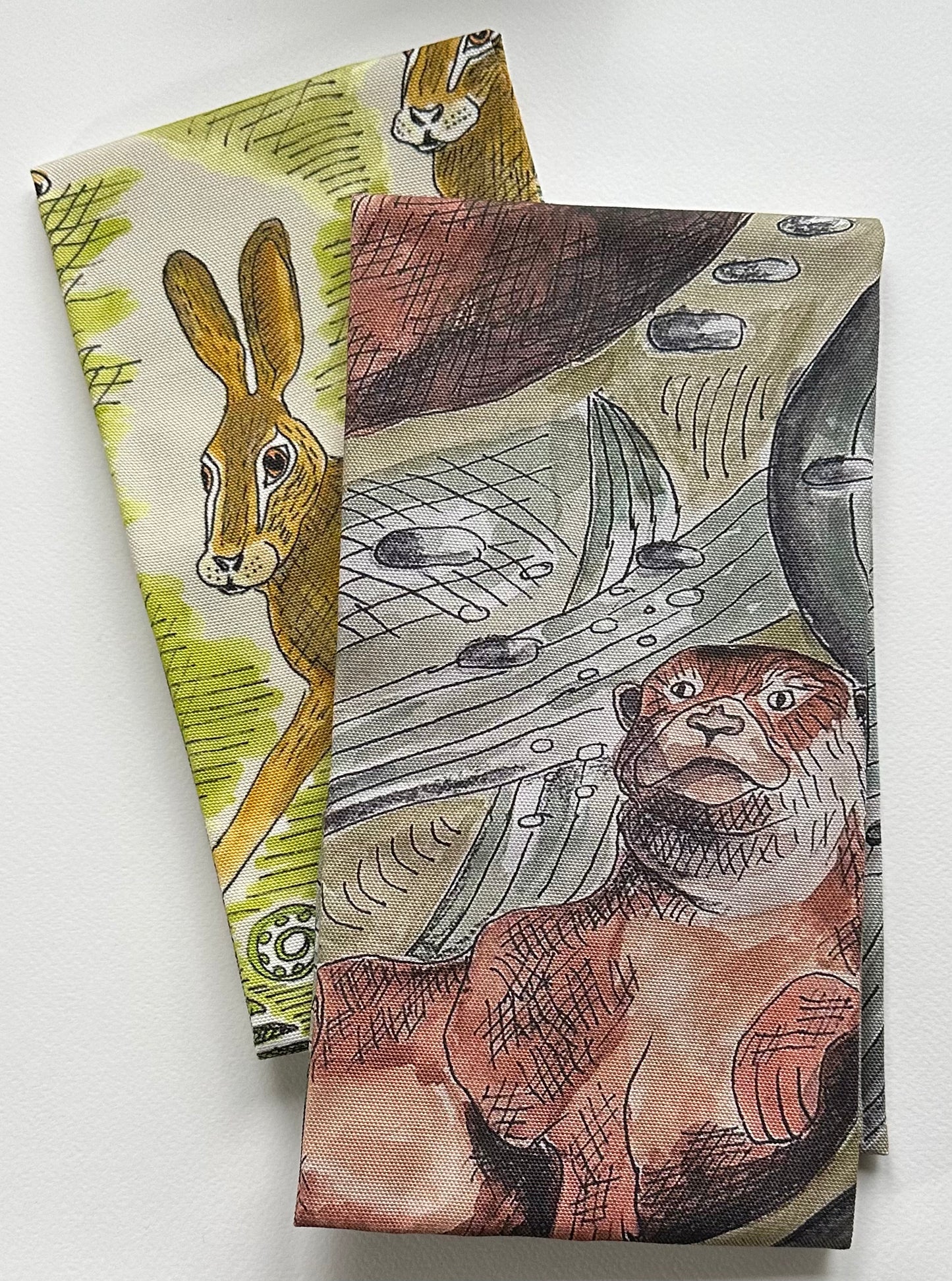 Hare and Otter Tea Towel Bundle