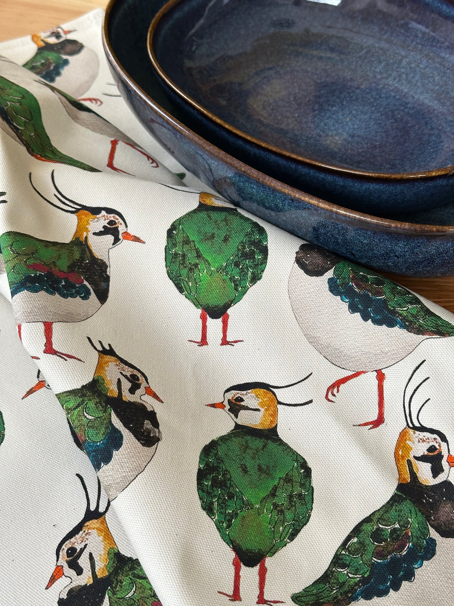 Lapwing Tea Towel - British Wildlife Kitchen Decor - Bird Lover Gift