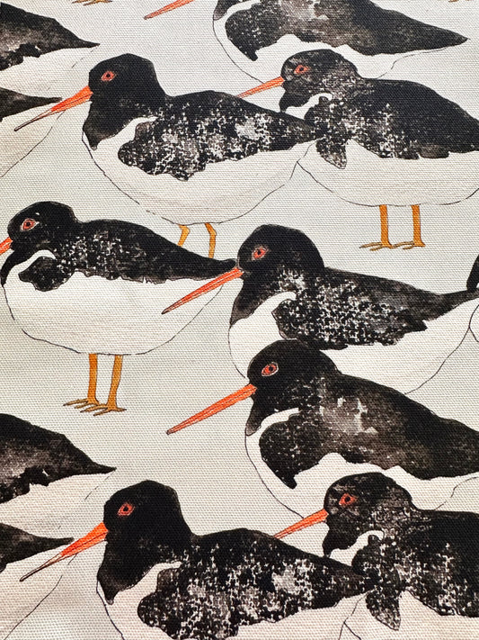 Oystercatcher Tea Towel - Handcrafted British Coastal Bird Design