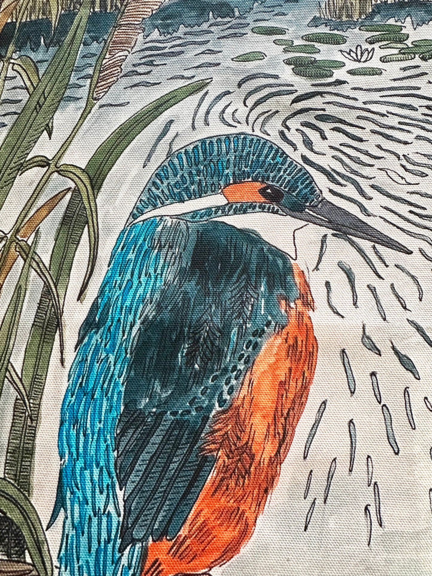 Kingfisher Tea Towel - British Wildlife Kitchen Design