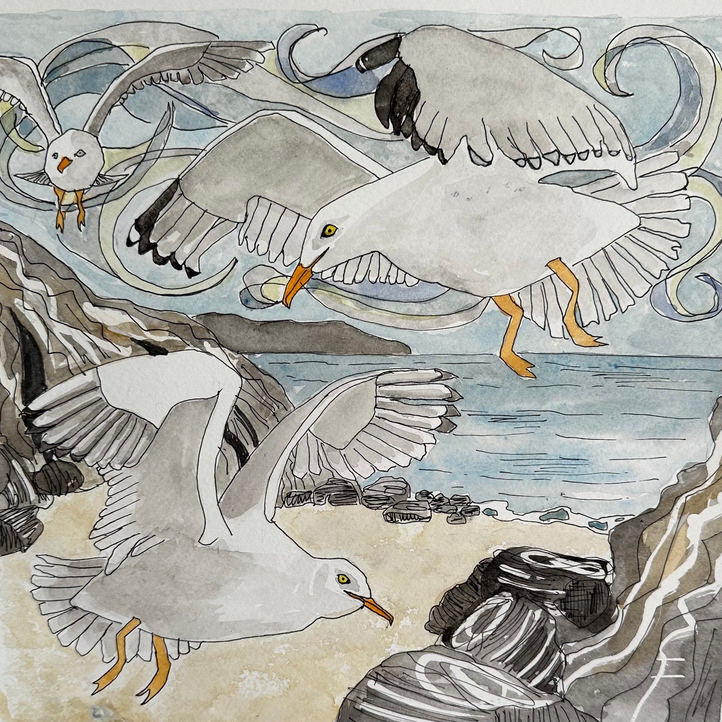Cornish Flight - Cornish Gull Print