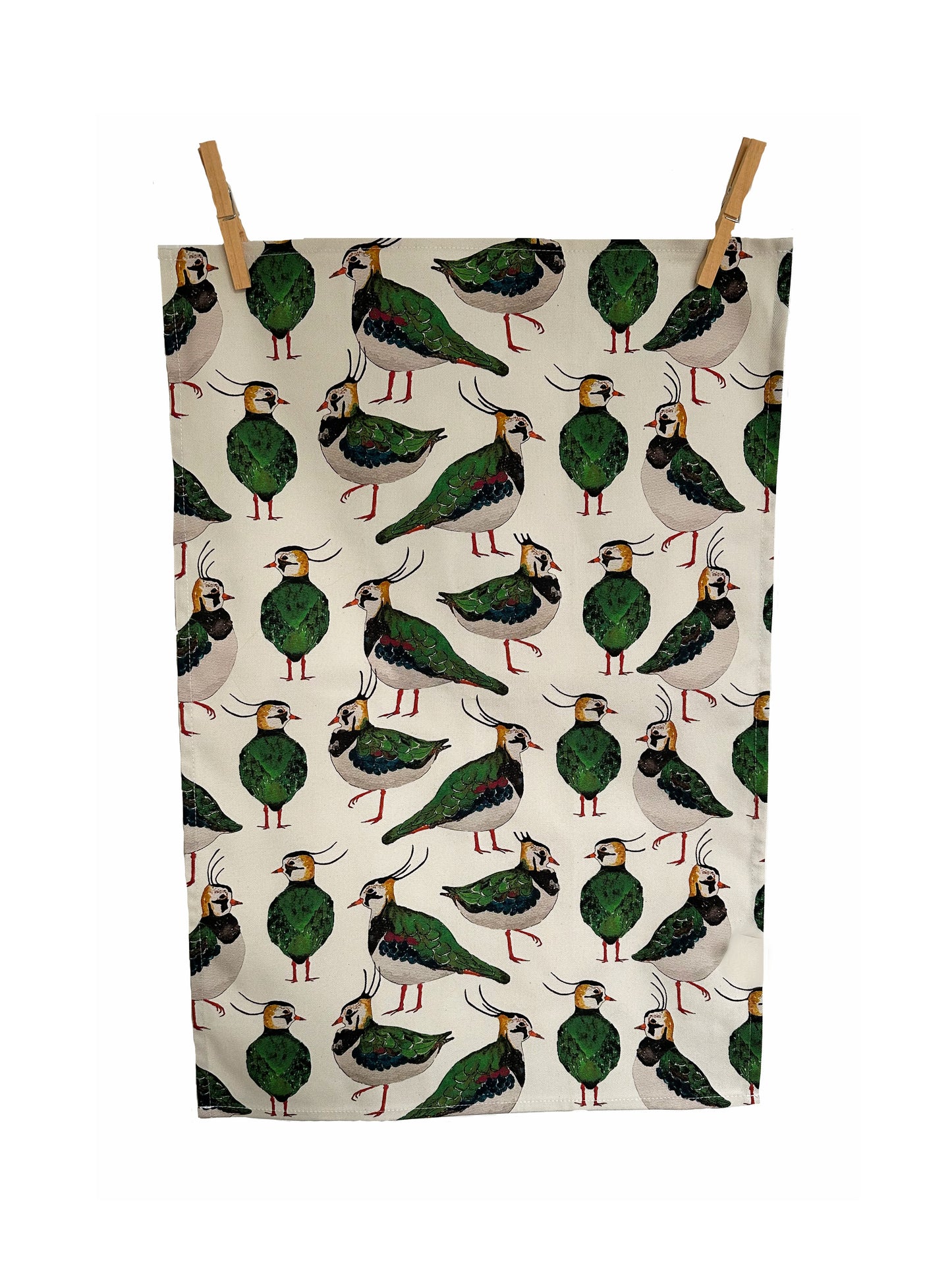 Lapwing Tea Towel - Handcrafted British Coastal Bird Design